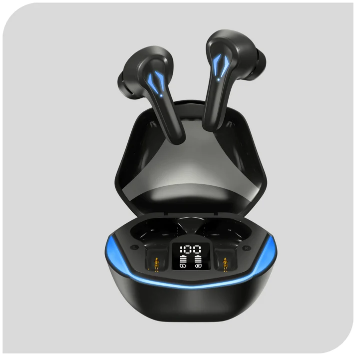 Kinetic Buds BTG 1 Bluetooth Truly Wireless Gaming in Ear Earbuds with (ENC) & Quad MEMS Mic for Clear Calls, 13mm Titanium Driver, 48H Playtime, Fast Charging, True Gaming Mode, AAC Codec, IPX4